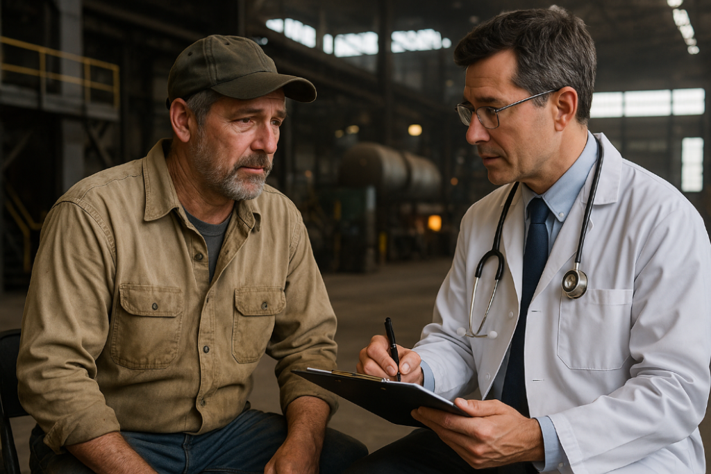 man talking to his doctor