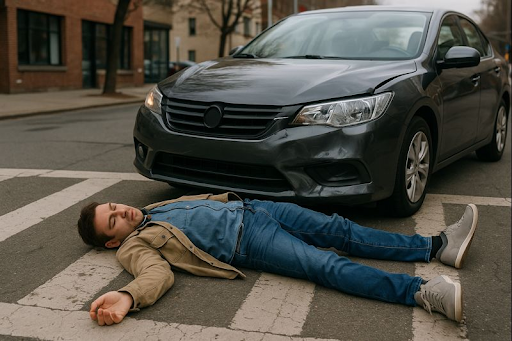 man hit by car